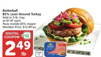 Albertsons Butterball 85% Lean Ground Turkey offer