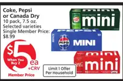 Albertsons Coke, Pepsi or Canada Dry offer