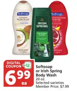 Albertsons Softsoap or Irish Spring Body Wash offer