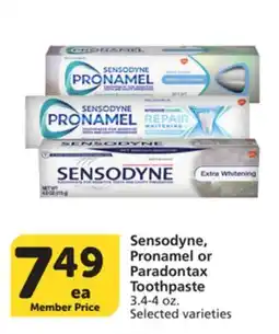 Albertsons Sensodyne, Pronamel or Paradontax Toothpaste offer