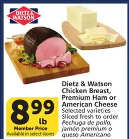 Albertsons Dietz & Watson Chicken Breast, Premium Ham or American Cheese offer