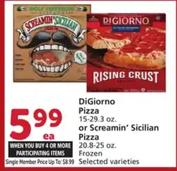 Albertsons DiGiorno Pizza 15-29.3 oz. or Screamin' Sicilian Pizza 20.8-25 oz offer