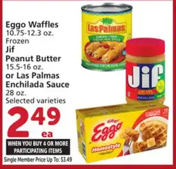 Albertsons Eggo Waffles 10.75-12.3 oz. Frozen Jif Peanut Butter 15.5-16 oz. or Las Palmas Enchilada Sauce 28 oz offer