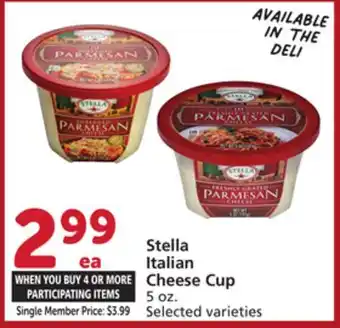 Albertsons Stella Italian Cheese Cup offer