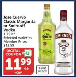Albertsons Jose Cuervo Classic Margarita or Smirnoff Vodka offer