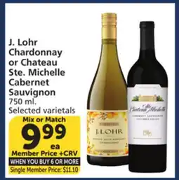 Albertsons J. Lohr Chardonnay or Chateau Ste. Michelle Cabernet Sauvignon offer
