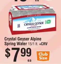 Smart & Final Crystal Geyser Alpine Spring Water offer