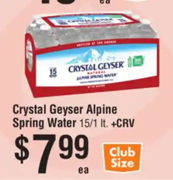 Smart & Final Crystal Geyser Alpine Spring Water offer