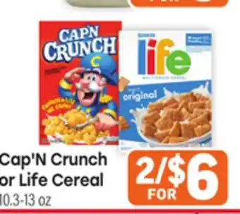 Tony’s Fresh Market Cap'N Crunch or Life Cereal offer