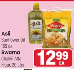 Tony’s Fresh Market Asli Sunflower Oil 169 oz, Swarna Chakki Atta Flour, 20 Lbs offer