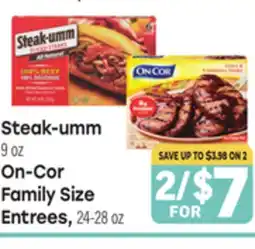 Tony’s Fresh Market Steak-umm 9 oz, On-Cor Family Size Entrees, 24-28 oz offer