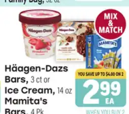 Tony’s Fresh Market Häagen-Dazs Bars, Bars, ct or 3 ct or Ice Cream, Mamita's Bars 4 Pk offer