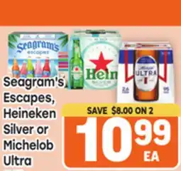 Tony’s Fresh Market Seagram's Escapes,Heineken Silver or Michelob Ultra offer