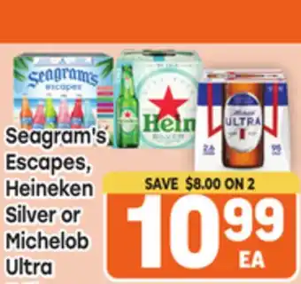 Tony’s Fresh Market Seagram's Escapes,Heineken Silver or Michelob Ultra offer