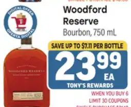 Tony’s Fresh Market Woodford Reserve offer