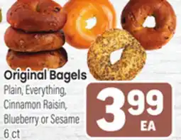 Tony’s Fresh Market Original Bagels Plain, Everything, Cinnamon Raisin, Blueberry or Sesame offer