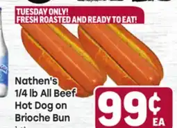 Tony’s Fresh Market Nathen's 1/4 lb All Beef Hot Dog on Brioche Bun offer