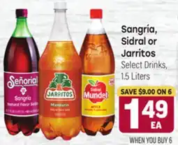 Tony’s Fresh Market Sangría, Sidral or Jarritos offer