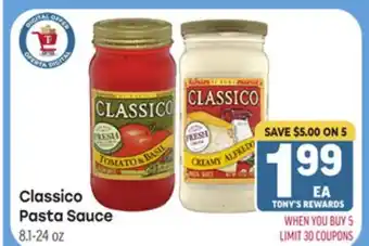 Tony’s Fresh Market Classico Pasta Sauce offer