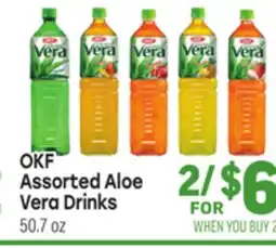 Tony’s Fresh Market OKF Assorted Aloe Vera Drinks offer