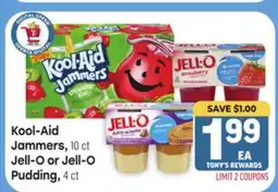 Tony’s Fresh Market Kool-Aid Jammers, 10 ct, Jell-O or Jell-O Pudding, 4 ct offer
