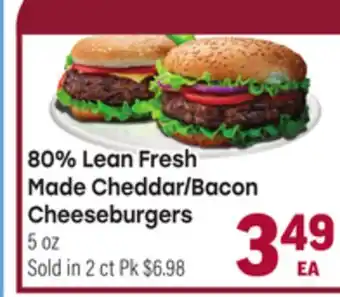 Tony’s Fresh Market 80 Lean Fresh Made Cheddar Bacon Made Cheddar/Bacon Cheeseburgers offer