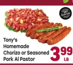 Tony’s Fresh Market Tony's Homemade Chorizo or Seasoned Pork Al Pastor offer