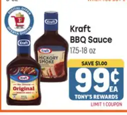 Tony’s Fresh Market Kraft BBQ Sauce offer