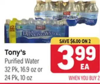 Tony’s Fresh Market Tony's Purified Water offer