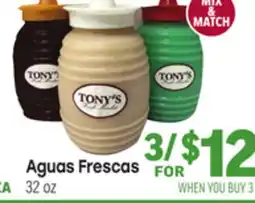 Tony’s Fresh Market Aguas Frescas offer