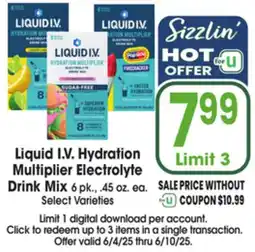 Jewel-Osco Liquid I.V. Hydration Multiplier Electrolyte Drink Mix offer