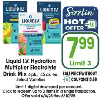 Jewel-Osco Liquid I.V. Hydration Multiplier Electrolyte Drink Mix offer