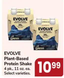 Jewel-Osco EVOLVE Plant-Based Protein Shake offer