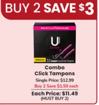 Jewel-Osco Combo Click Tampons offer