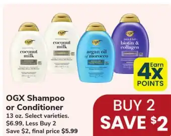 Jewel-Osco OGX Shampoo or Conditioner offer