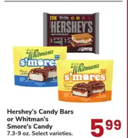 Jewel-Osco Hershey's Candy Bars or Whitman's Smore's Candy offer