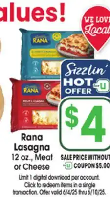 Jewel-Osco Rana Lasagna offer