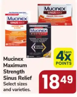 Jewel-Osco Mucinex Maximum Strength Sinus Relief offer