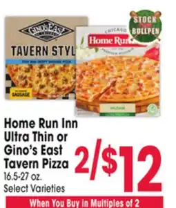 Jewel-Osco Home Run Inn Ultra Thin or Gino's East Tavern Pizza offer
