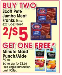 Jewel-Osco Scott Pete Jumbo Meat Franks offer