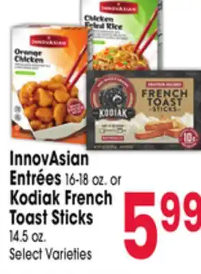 Jewel-Osco InnovAsian Entrées 16-18 oz. or Kodiak French Toast Sticks 14.5 oz offer