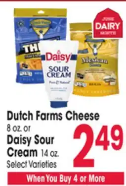 Jewel-Osco Dutch Farms Cheese 8 oz. or Daisy Sour Cream 14 oz offer