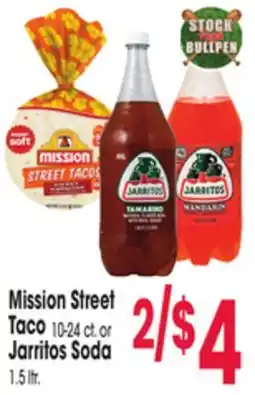 Jewel-Osco Mission Street Taco 10-24 ct. or Jarritos Soda 1.5 ltr offer