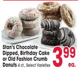 Jewel-Osco Stan's Chocolate Dipped, Birthday Cake or Old Fashion Crumb Donuts offer