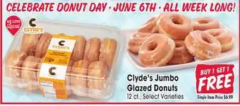 Jewel-Osco Clyde's Jumbo Glazed Donuts offer