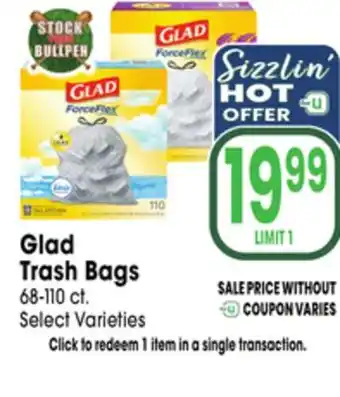 Jewel-Osco Glad Trash Bags offer