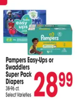 Jewel-Osco Pampers Easy-Ups or Swaddlers Super Pack Diapers offer