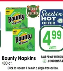 Jewel-Osco Bounty Napkins offer