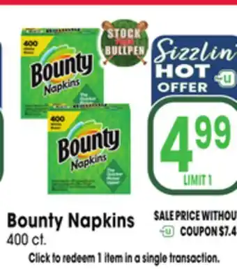 Jewel-Osco Bounty Napkins offer