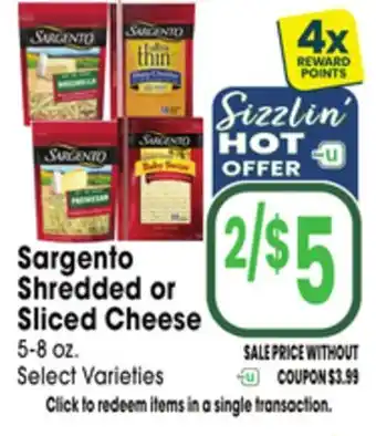 Jewel-Osco Sargento Shredded or Sliced Cheese offer